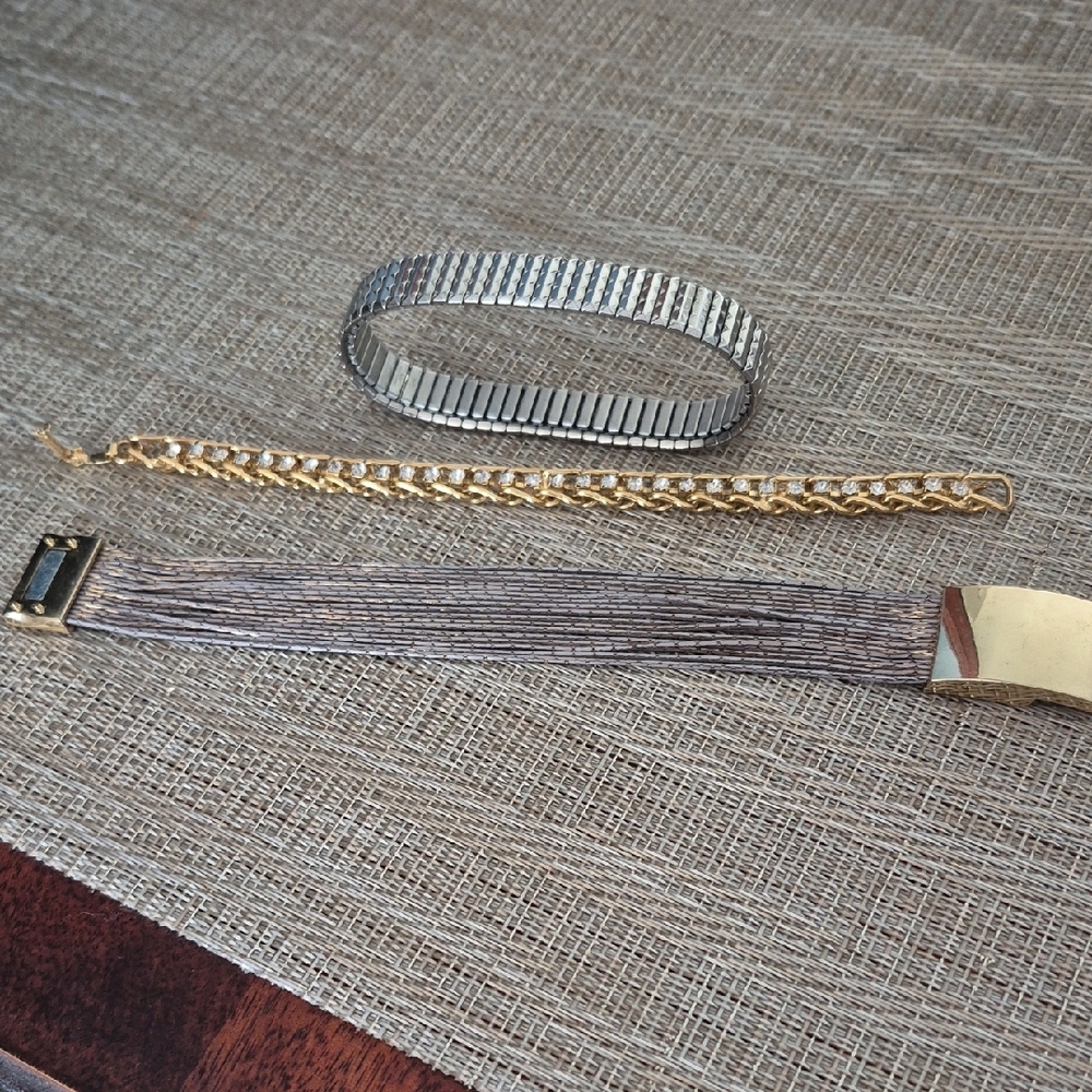 Elegant Silver and Gold Bracelet Set
